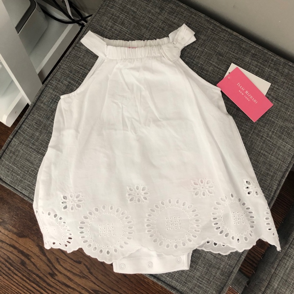 Isaac Mizrahi White infant dress